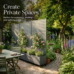 Metal Privacy Screen With Plant Pot - Slat | Anthracite Grey