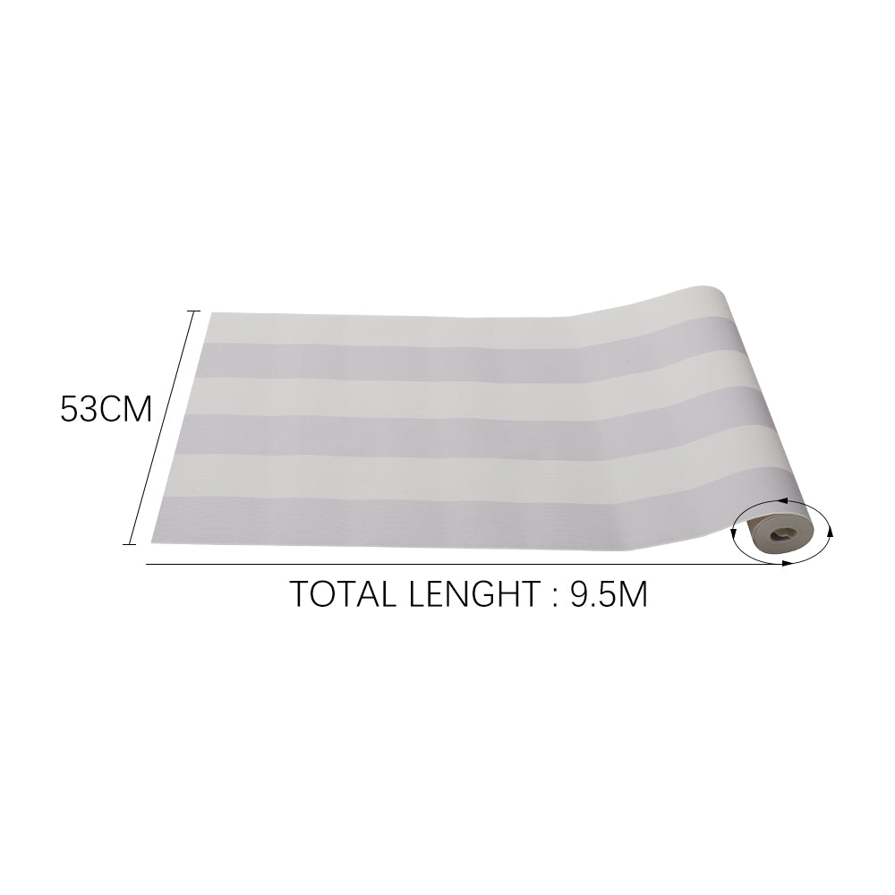 Lifeideas Pvc Grey And White Stripes Non-pasted Wallpaper Roll