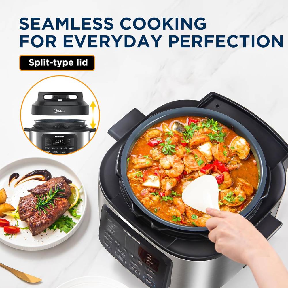 6l Electric Pressure Cooker – 12 Preset Programs, Ceramic Non-stick Inner Pot, Dual Heating, Touch Control