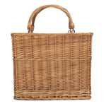 Green Tweed Rectangular Cooler Wicker Basket