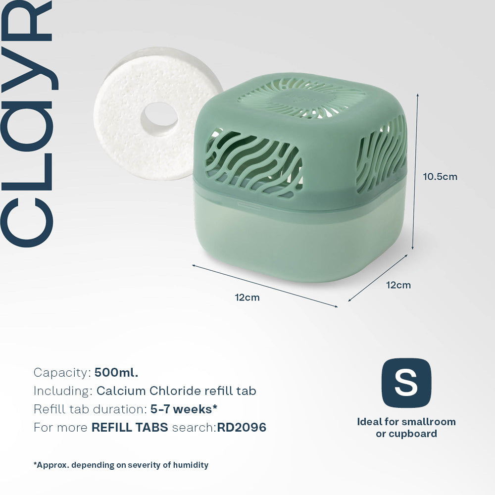 Airsip 500ml Refillable Dehumidifier With Calcium Chloride Refill | Sage Green