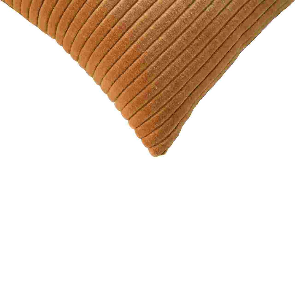 Ribbed Cushion Set, Velvet Fabric | Set of 2 | Mustard