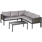 4 Piece Garden Furniture Setwith Breathable Mesh Pocket