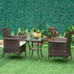 Rattan Bistro Set Garden Chair Table Patio Outdoor