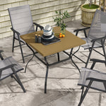 Square Garden Dining Table W/ Umbrella Hole | Brown