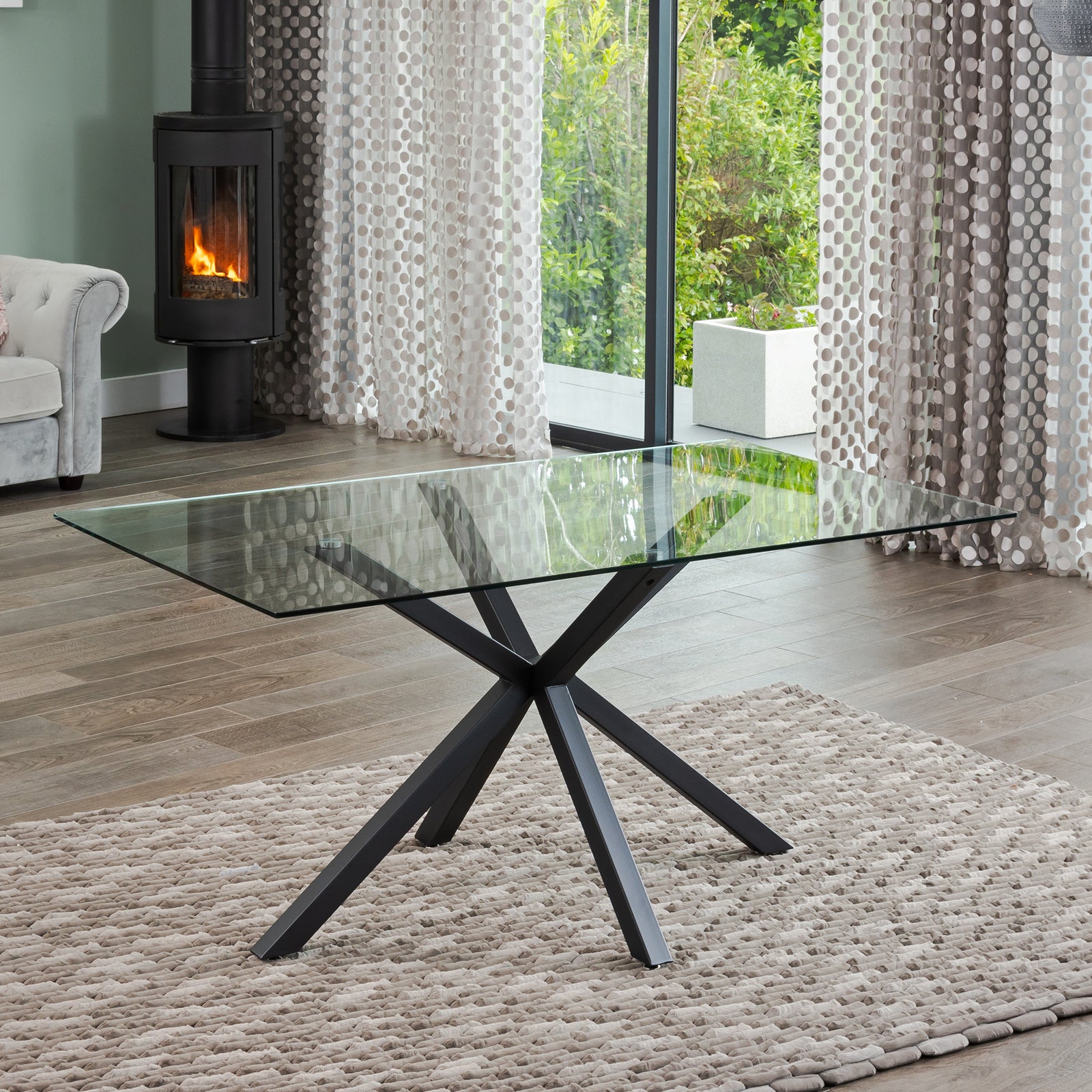Salerno 160cm X 90cm Glass Dining Table