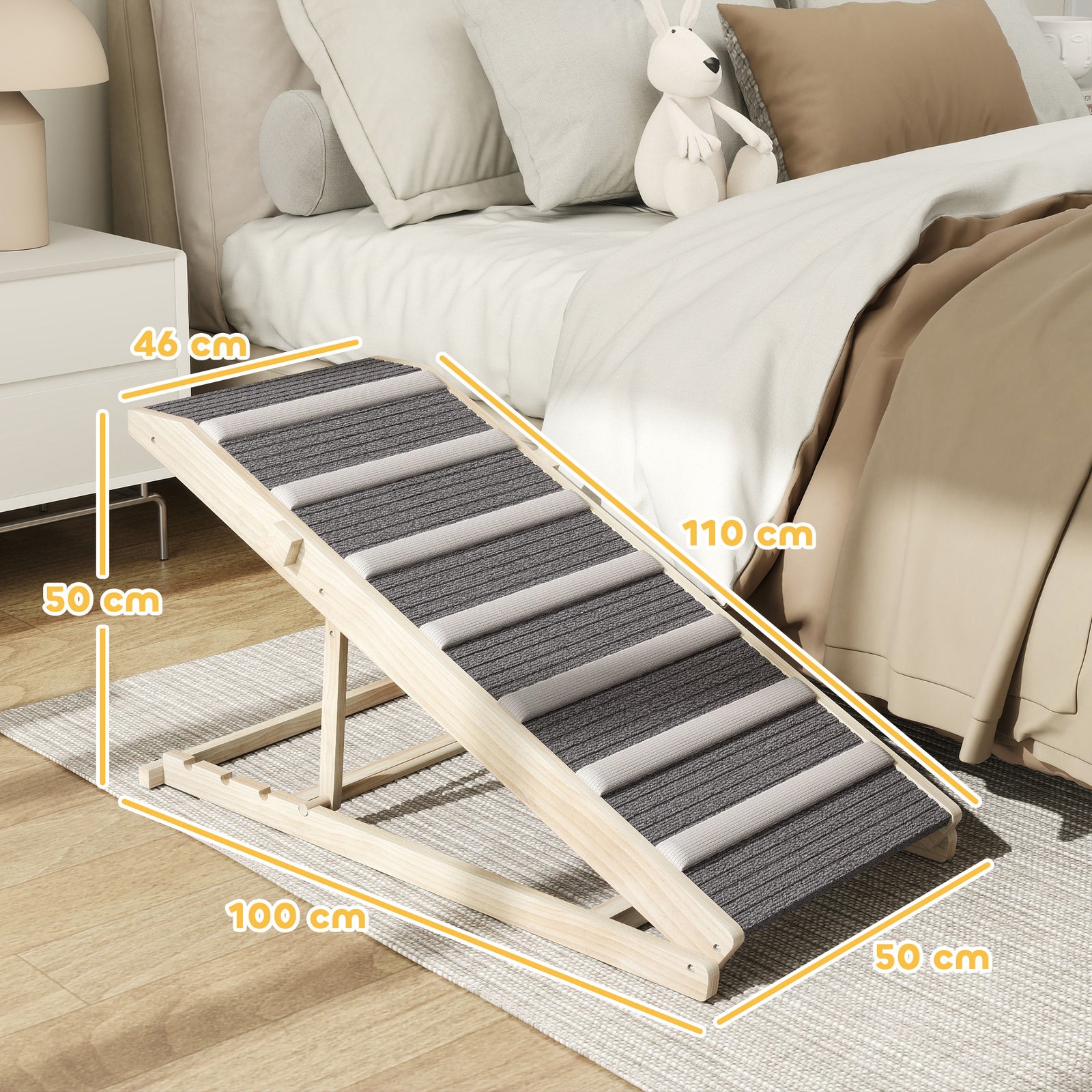 Dog Ramp For Couch, 4 Adjustable Height Dog Climbing Ladder For Bed