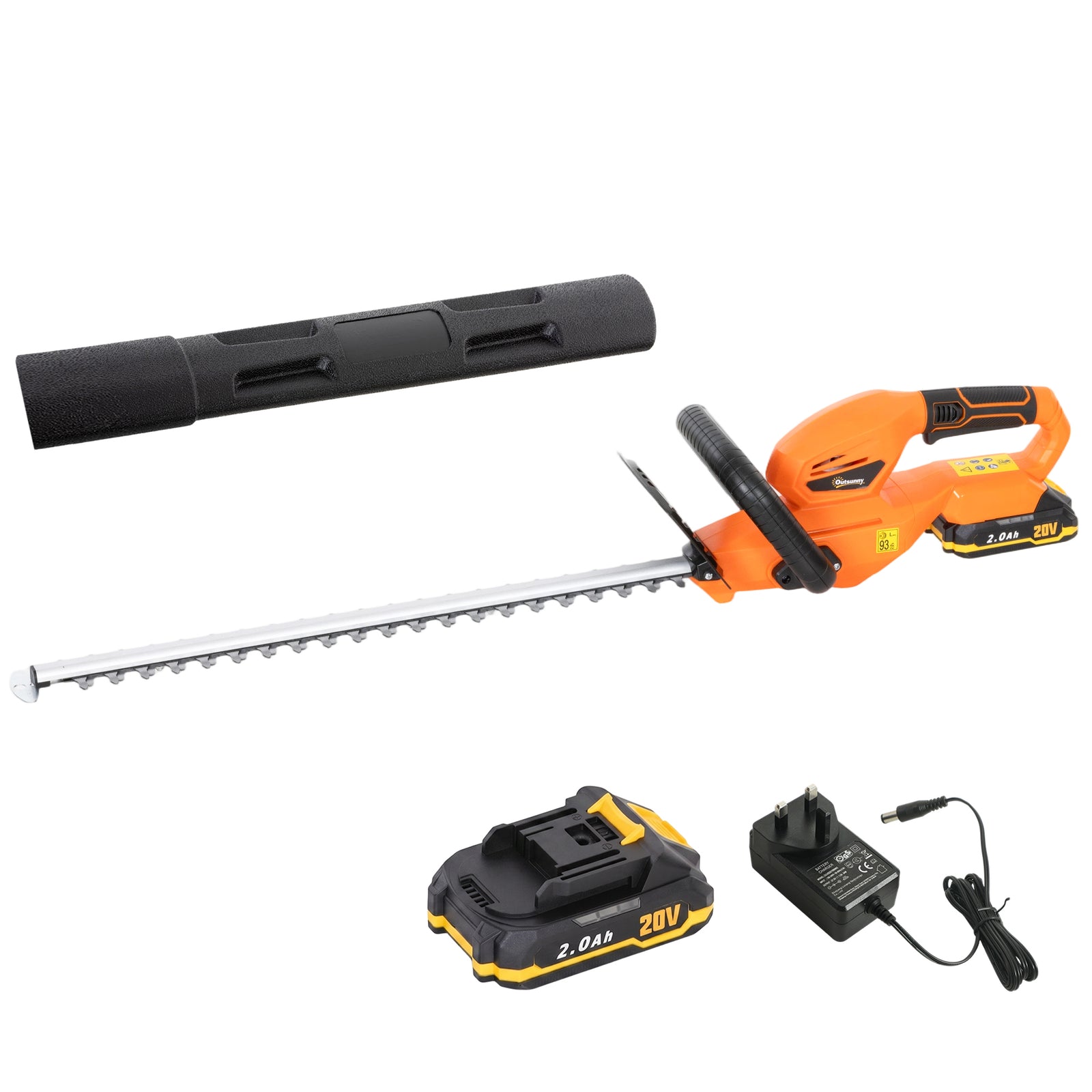 20" Cordless Hedge Trimmer With Dual Action Head, 2000mah Battery