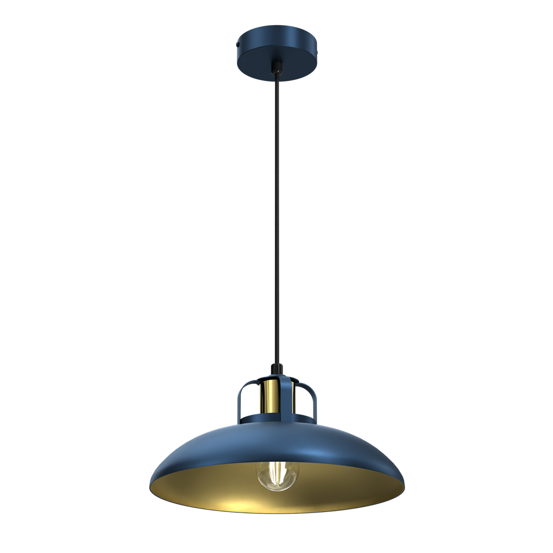 Felix Blue Pendant Lamp 1xe27 The Hand Made High Quality Fittings 29cm Shades Rugged Industrial Look