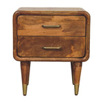 Solid Wood Amber Oak Bedside Table