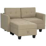 Convertible Modular Sectional Sofa With Storage Wood Frame | Medium | Brown