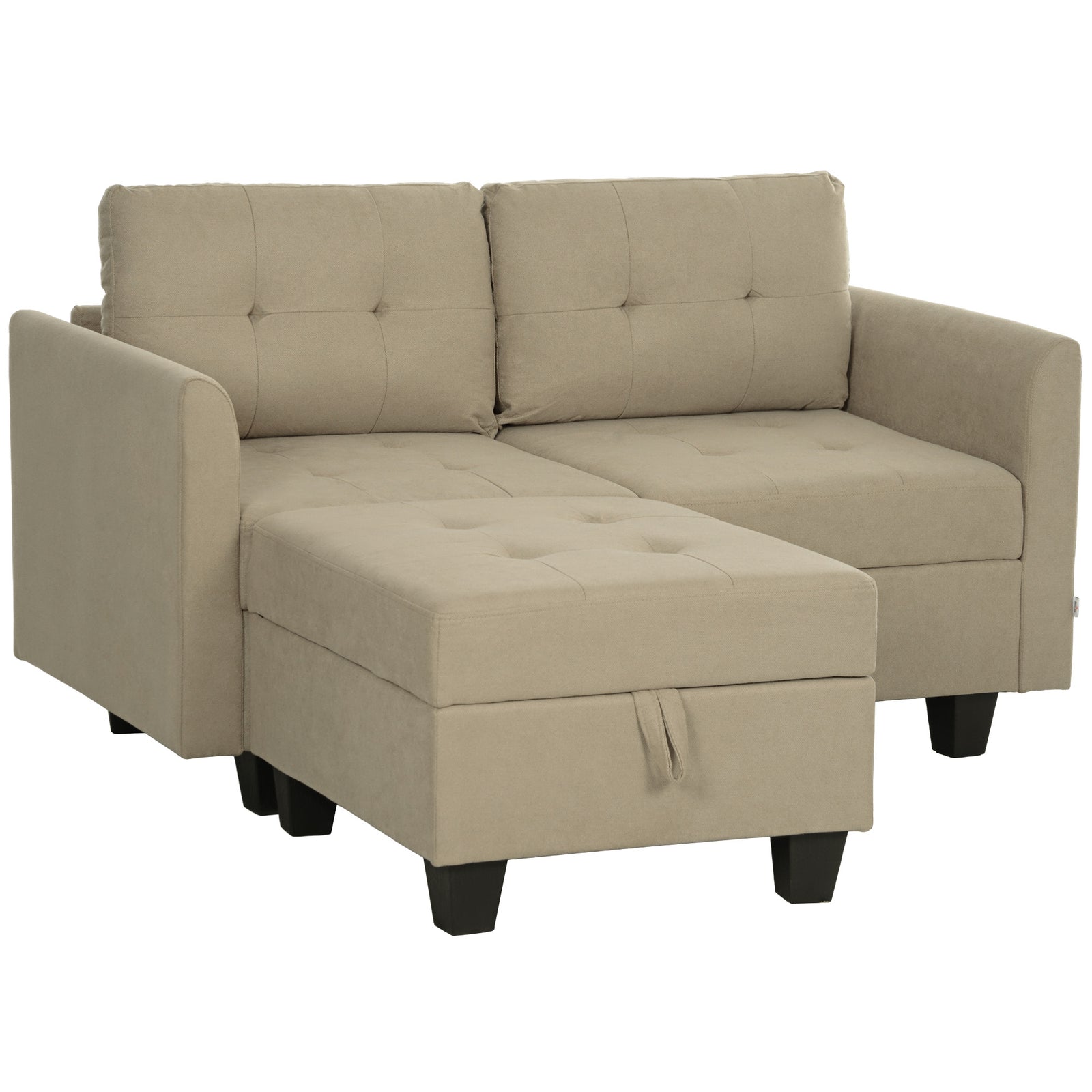 Convertible Modular Sectional Sofa With Storage Wood Frame | Medium | Brown