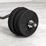 25kg Adjustable Barbell Weights Set | Black
