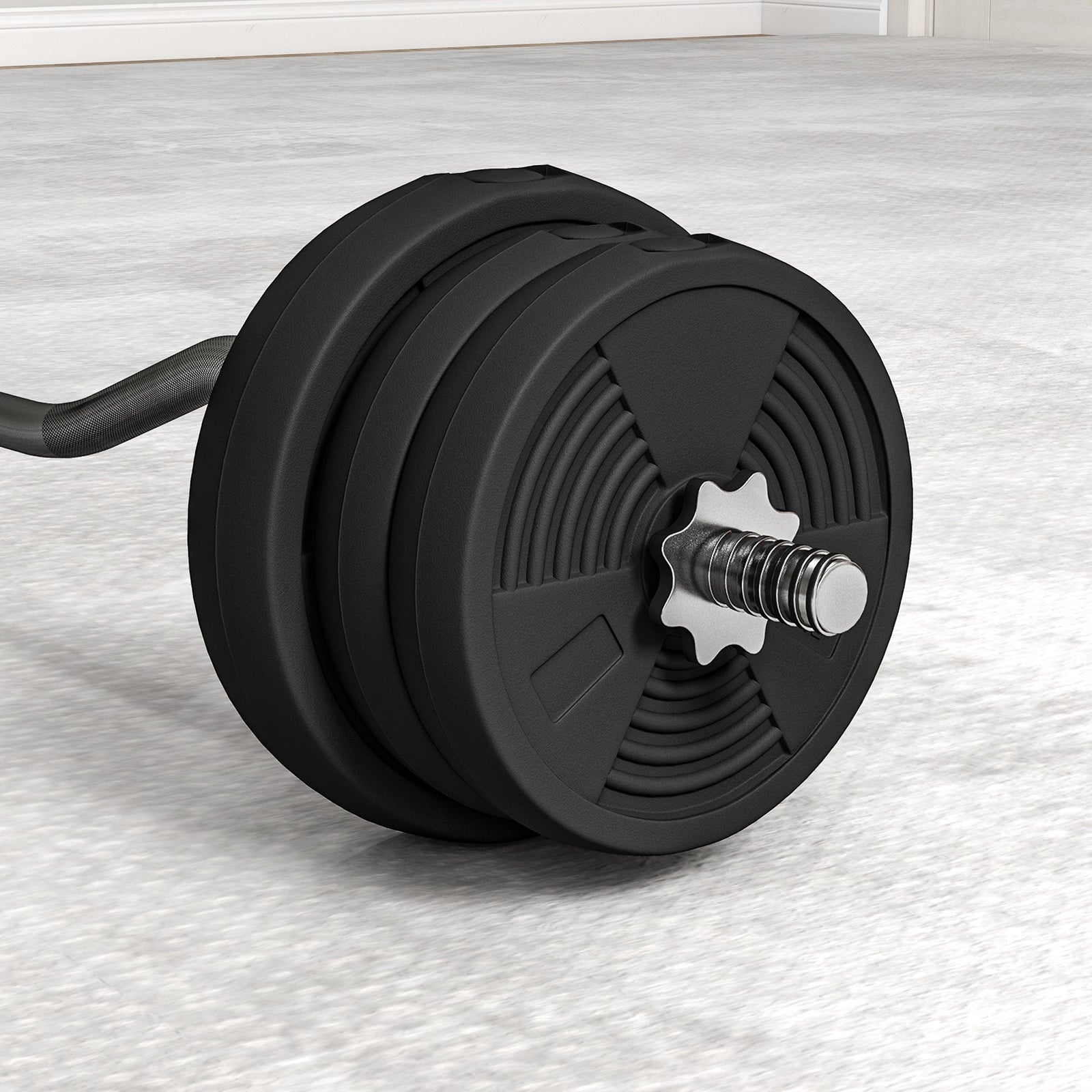 25kg Adjustable Barbell Weights Set | Black