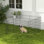 8 Panel Diy Dog Pen With Door For Indoor/outdoor Use, 76cm High
