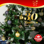 Christmas Village Decorative Bauble Set 30pcs With Storage Bag For Xmas Trees
