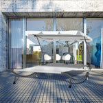 Double Hammock Swing Lounger W/ Canopy & Pillows | White