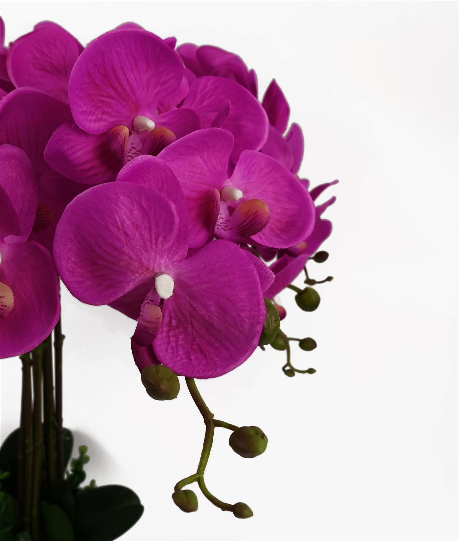 Leaf 85cm Artificial Deluxe Bush Orchid - Dark Pink
