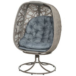 Foldable Egg Chair With Cushions, Outdoor Swivel Lounger