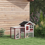 122cm Wooden Rabbit Hutch Bunny Cage Pet House With Tray Ladder Run | Brown