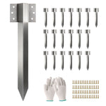 Outsunny 20 Pack Railway Sleeper Brackets, 41 Cm Galvanised Sleeper Stakes