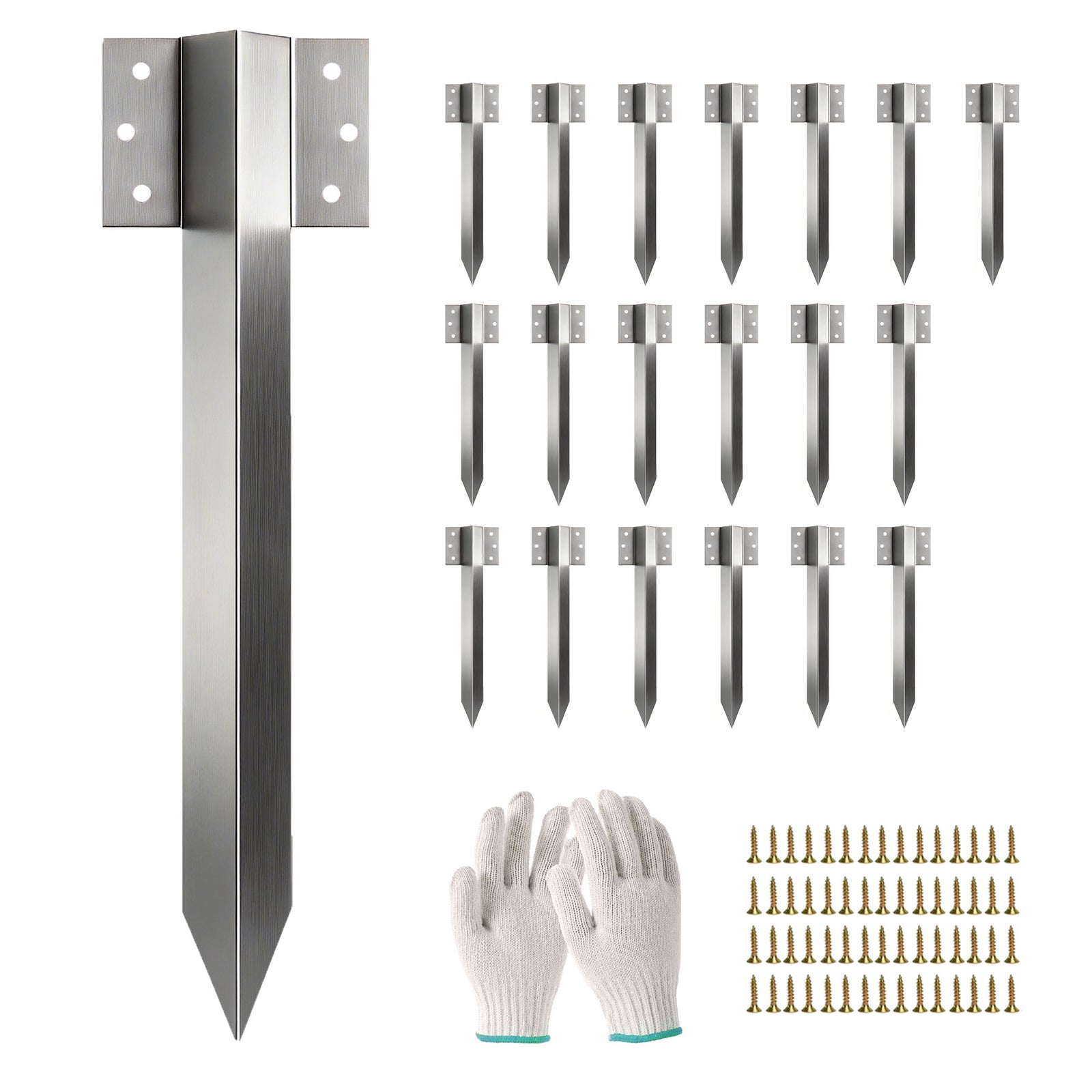 Outsunny 20 Pack Railway Sleeper Brackets, 41 Cm Galvanised Sleeper Stakes