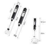 3-speed Electric Handheld Milk Frother & Whisk With Metal Stand