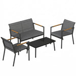 4 Seater Garden Furniture Set, Metal Garden Sofa Set | Grey