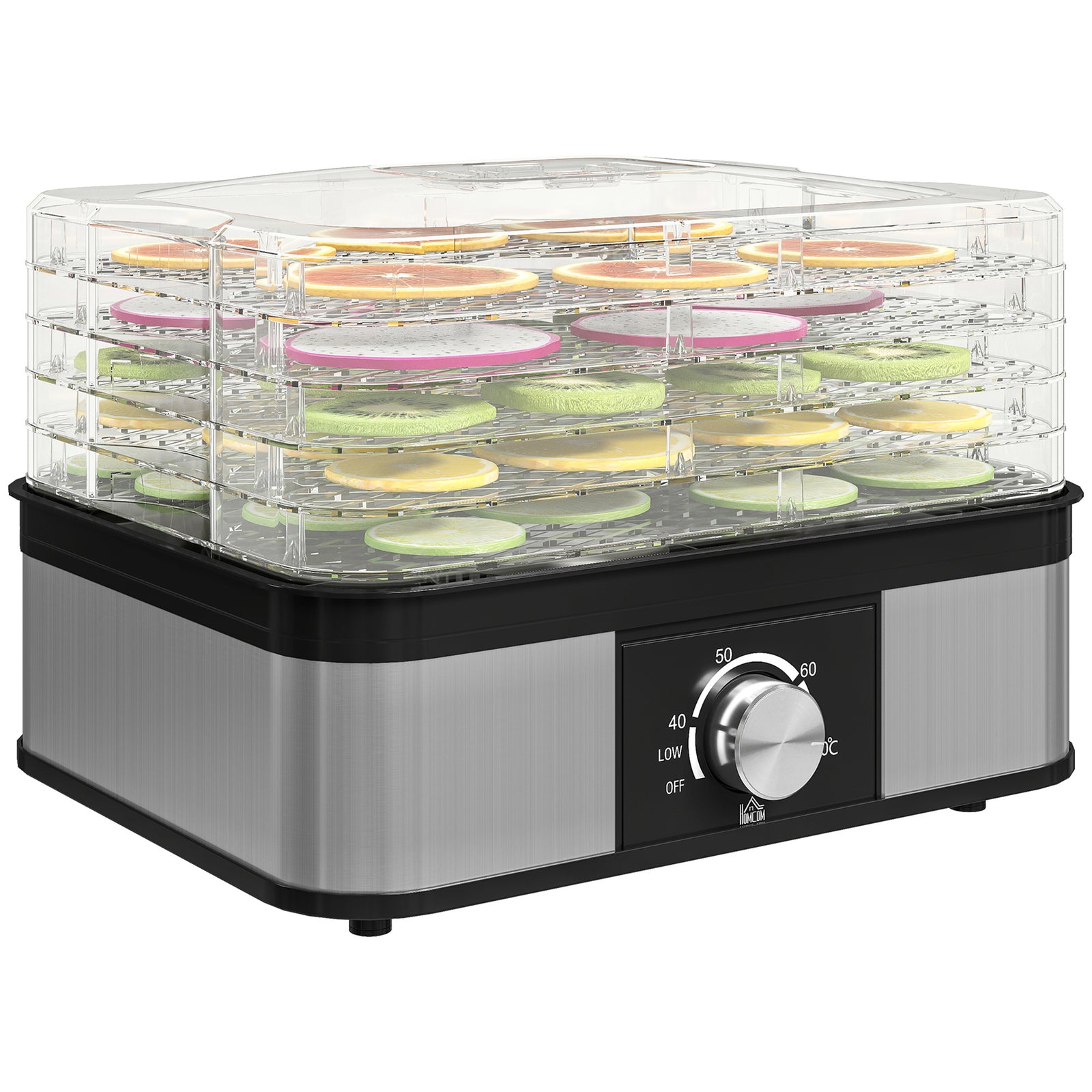 5 Tier Food Dehydrator, 245w For Drying Fruit, Meat, Vegetable, Black