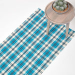 Wilson Handwoven Blue, Yellow And Brown Tartan 100% Cotton Rug | 200cm | Blue