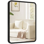 Rectangular Mirror With Metal Frame, Decorative Wall Mirror | M | Black
