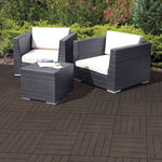 Pack Of 10 Cosmo Garden Patio Cosmopolitan Interlocking Decking Tiles | Brown