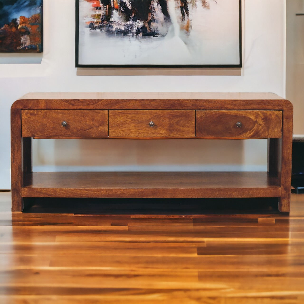 Solid Wood Aspen Media Unit