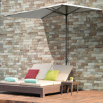 2.3m Half Round Parasol W/ Crank Handle | Beige