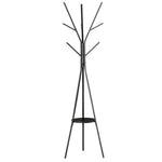 180cm Free Standing Coat Rack Metal Shelf Holder Stand | One Size | Black