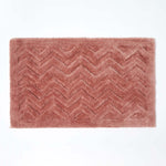 Chevron Geometric Pattern Thick Bathmat | 50 x 80cm | Blush Pink