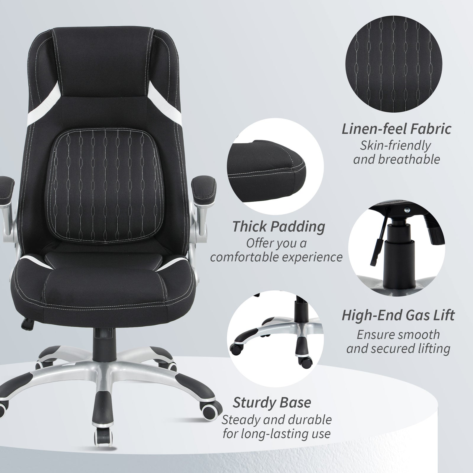Desk Chair With Tilt Function | Black