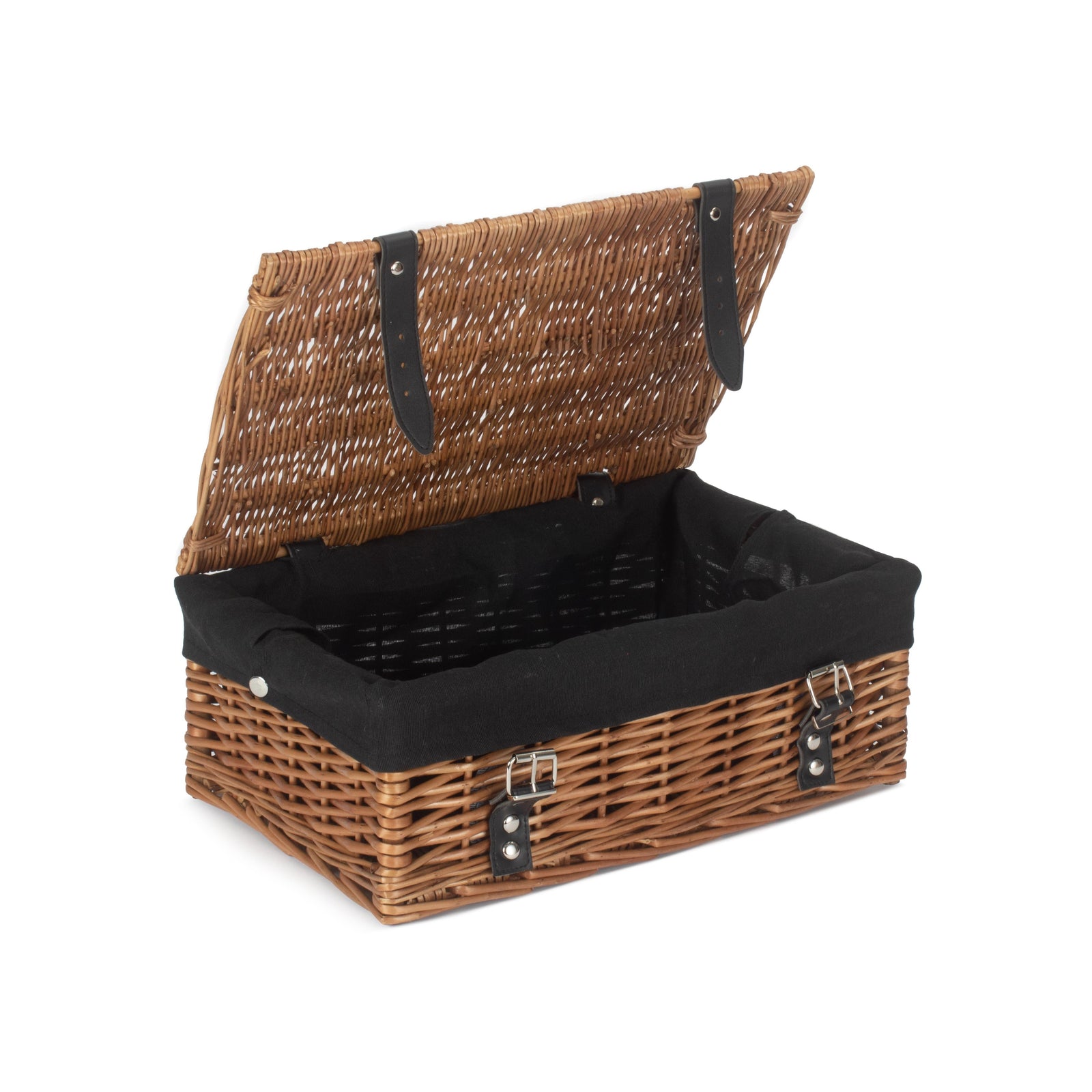 Wicker Double Steamed 35cm Empty Hamper Basket | Black