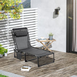 Lounger Reclining Camping Bed 5-position Adjustable