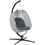 Hanging Egg Chair Outdoor Indoor Swing Chair, Folding Basket | Gray
