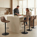 Bar Stools Set Of 2, Modern Swivel Barstools For Dining Room | Brown