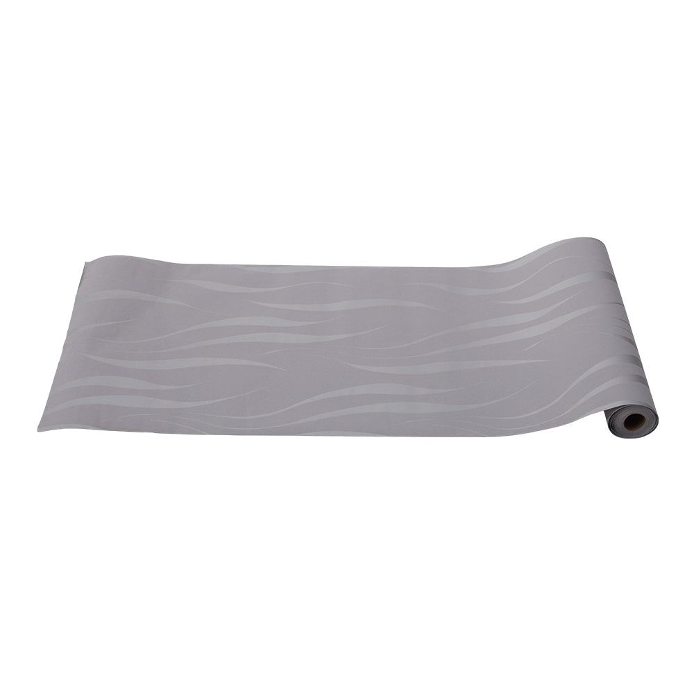 Silver Grey 3d Curved Stripe Prepasted Wallpaper