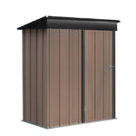 Metal Garden Shed 3x5ft Outdoor Storage Yard Tool Shed Tool Box Lockable | Small | Brown