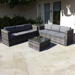 Malta Rattan 6 Seat Corner Set | 6 Seat | Walnut Grey