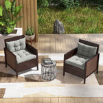 2pc Outdoor Seat Cushion For Patio Furniture | Light Slate Gray