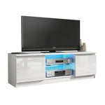 Aura Tv Unit 120cm With Led Lights | Large-Medium | White