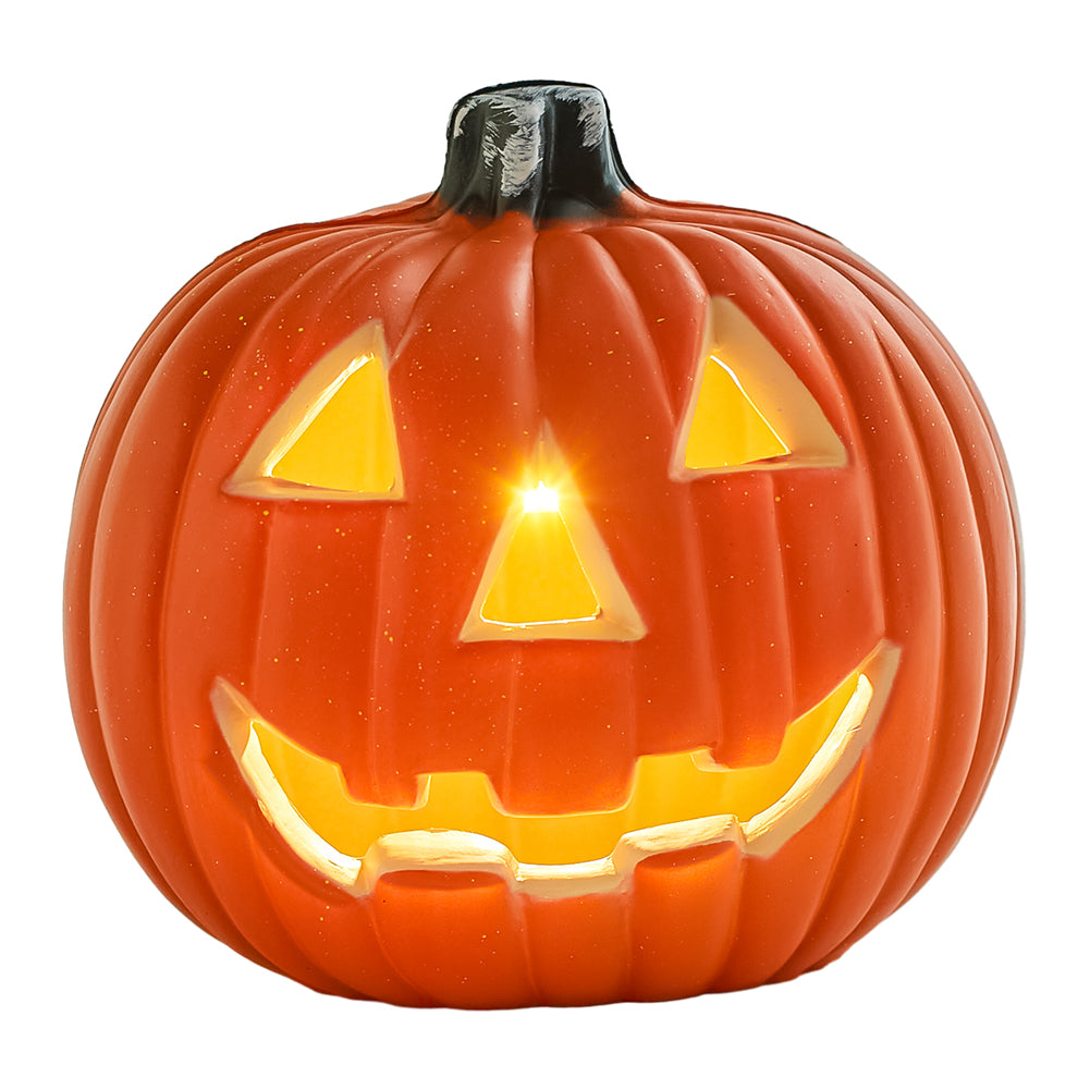 Oval Halloween Led Pumpkin Lantern Battery Operated