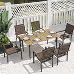 Brown Outdoor Dining Table For 6