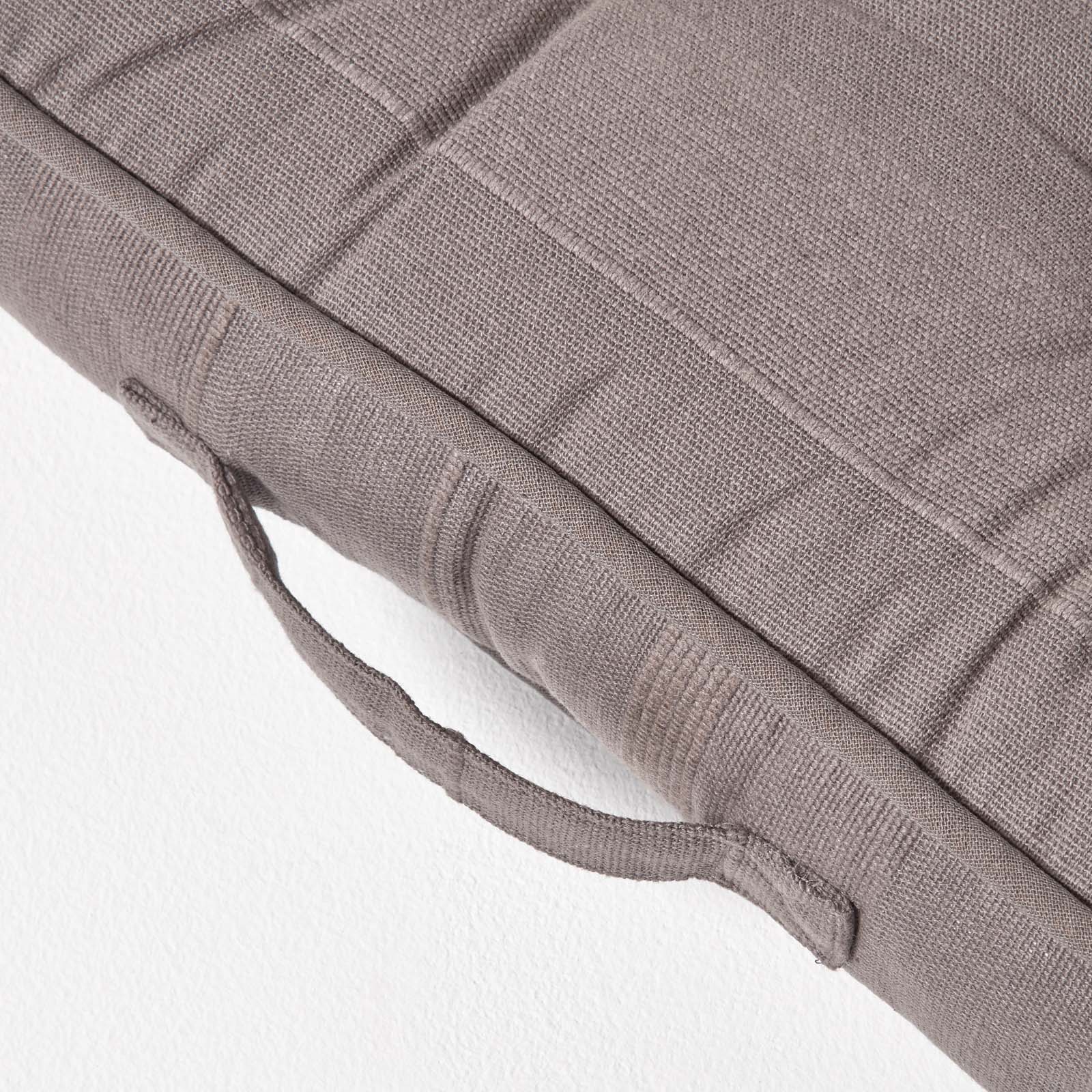 Rajput Ribbed Cotton Floor Cushion | 40cm x 40cm | Charcoal Grey