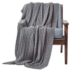 Combed Cotton Cable Knit Throw | 150cm x 200cm | Grey